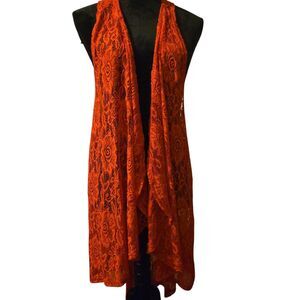 SCC Kimono Red One Size Floral Lace Whimsigoth Vampire Witchy Cover